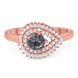 Round Natural Stone Wedding Ring