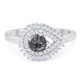 Round Natural Stone Wedding Ring