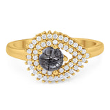 Round Natural Stone Wedding Ring