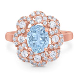 Vintage Style Oval Natural Stone Floral Ring