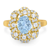 Vintage Style Oval Natural Stone Floral Ring