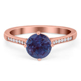 Art Deco Round Natural Stone Wedding Ring