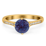 Art Deco Round Natural Stone Wedding Ring