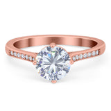 Art Deco Round Natural Stone Wedding Ring