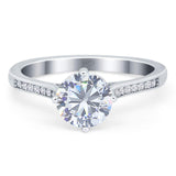 Art Deco Round Moissanite Wedding Engagement Ring 925 Sterling Silver