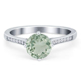 Art Deco Round Natural Stone Wedding Ring