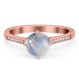 Art Deco Round Natural Stone Wedding Ring