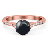 Art Deco Round Natural Stone Wedding Ring