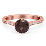 Art Deco Round Natural Stone Wedding Ring