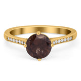 Art Deco Round Natural Stone Wedding Ring