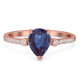 Pear Teardrop Natural Stone Wedding Ring