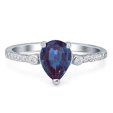 Pear Teardrop Natural Stone Wedding Ring