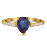 Pear Teardrop Natural Stone Wedding Ring