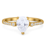 Pear Teardrop Natural Stone Wedding Ring