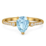 Pear Teardrop Natural Stone Wedding Ring