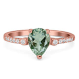 Pear Teardrop Natural Stone Wedding Ring