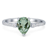 Pear Teardrop Natural Stone Wedding Ring