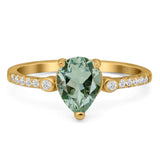 Pear Teardrop Natural Stone Wedding Ring