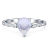 Pear Teardrop Natural Stone Wedding Ring