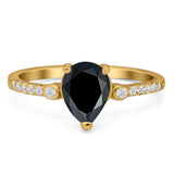 Pear Teardrop Natural Stone Wedding Ring