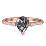 Pear Teardrop Natural Stone Wedding Ring