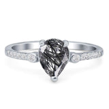 Pear Teardrop Natural Stone Wedding Ring