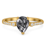 Pear Teardrop Natural Stone Wedding Ring