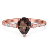 Pear Teardrop Natural Stone Wedding Ring