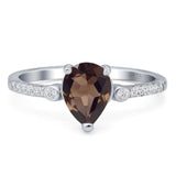 Pear Teardrop Natural Stone Wedding Ring