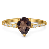 Pear Teardrop Natural Stone Wedding Ring