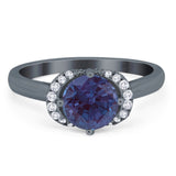 Round Natural Stone Wedding Ring