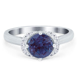 Round Natural Stone Wedding Ring