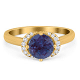 Round Natural Stone Wedding Ring