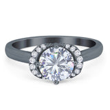 Round Natural Stone Wedding Ring