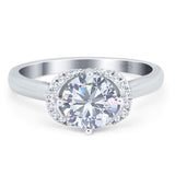 Round Natural Stone Wedding Ring