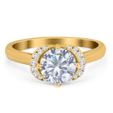 Round Natural Stone Wedding Ring