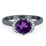 Round Natural Stone Wedding Ring