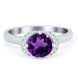 Round Natural Stone Wedding Ring