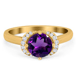 Round Natural Stone Wedding Ring