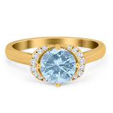 Round Natural Stone Wedding Ring