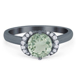 Round Natural Stone Wedding Ring