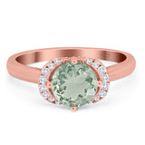 Round Natural Stone Wedding Ring