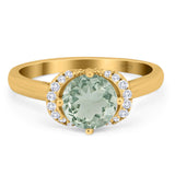 Round Natural Stone Wedding Ring