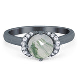 Round Natural Stone Wedding Ring