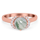 Round Natural Stone Wedding Ring