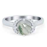 Round Natural Stone Wedding Ring