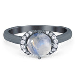 Round Natural Stone Wedding Ring