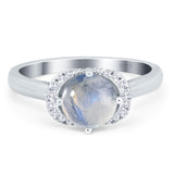 Round Natural Stone Wedding Ring