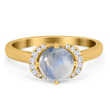 Round Natural Stone Wedding Ring