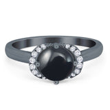 Round Natural Stone Wedding Ring